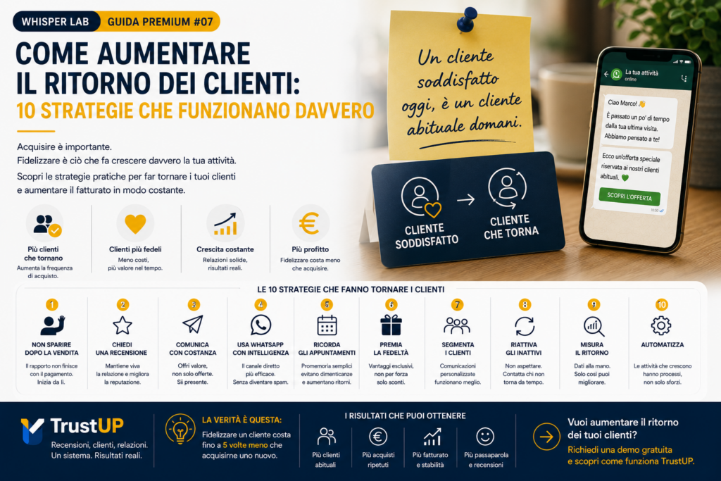 come aumentare il ritorno dei clienti